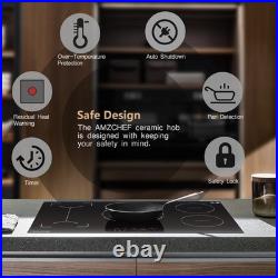 36 inch 7400W 5 Burner Electric Induction Cooktop Flexible Zone Stove Cooker Top