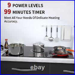 36 inch Electric Cooktop, Built-in, 5 Burner, Ceramic Glass Stove Top, Touch Control