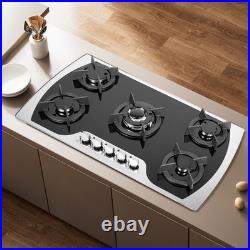 36 inch Gas Cooktop Built-in 5 Burners Stainless Steel Gas Stove NG/LPG Gas Hob 36 inch Gas Cooktop Built-in 5 Burners Stainless Steel Gas Stove NG/LPG Gas Hob
