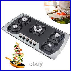 36 inch Gas Cooktop Built-in 5 Burners Stainless Steel Gas Stove NG/LPG Gas Hob 36 inch Gas Cooktop Built-in 5 Burners Stainless Steel Gas Stove NG/LPG Gas Hob