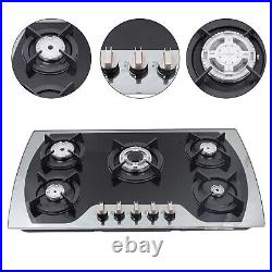36 inch Gas Cooktop Built-in 5 Burners Stainless Steel Gas Stove NG/LPG Gas Hob 36 inch Gas Cooktop Built-in 5 Burners Stainless Steel Gas Stove NG/LPG Gas Hob