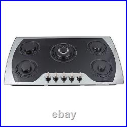 36 inch Gas Cooktop Built-in 5 Burners Stainless Steel Gas Stove NG/LPG Gas Hob