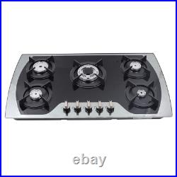 36 inch Gas Cooktop Built-in 5 Burners Stainless Steel Gas Stove NG/LPG Gas Hob 36 inch Gas Cooktop Built-in 5 Burners Stainless Steel Gas Stove NG/LPG Gas Hob