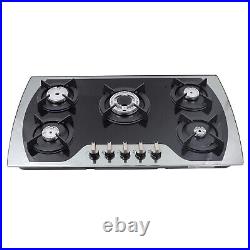 36 inch Gas Cooktop Built-in 5 Burners Stainless Steel Gas Stove NG/LPG Gas Hob 36 inch Gas Cooktop Built-in 5 Burners Stainless Steel Gas Stove NG/LPG Gas Hob