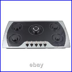 36 inch Gas Cooktop Built-in 5 Burners Stainless Steel Gas Stove NG/LPG Gas Hob 36 inch Gas Cooktop Built-in 5 Burners Stainless Steel Gas Stove NG/LPG Gas Hob