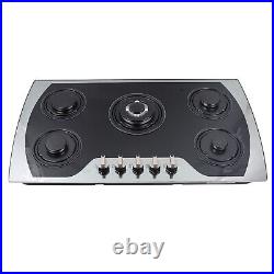 36 inch Gas Cooktop Built-in 5 Burners Stainless Steel Gas Stove NG/LPG Gas Hob 36 inch Gas Cooktop Built-in 5 Burners Stainless Steel Gas Stove NG/LPG Gas Hob