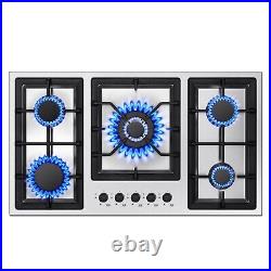 36 inch Gas Cooktop Kitchen 5-Burners Countertop Built-in Gas Stainless Steel