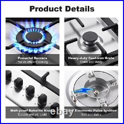 36 inch Gas Cooktop Kitchen 5-Burners Countertop Built-in Gas Stainless Steel