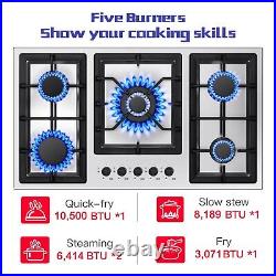 36 inch Gas Cooktop Kitchen 5-Burners Countertop Built-in Gas Stainless Steel