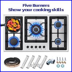 36 inch Gas Cooktop Kitchen 5-Burners Countertop Built-in Gas Stainless Steel