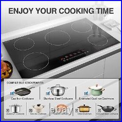 36 inch Induction Cooktop with 5 Burners 240V Electric Stove Top Touch Control