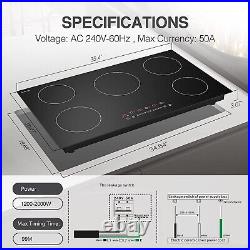 36 inch Induction Cooktop with 5 Burners 240V Electric Stove Top Touch Control