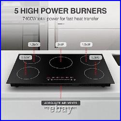 36 inch Induction Cooktop with 5 Burners 240V Electric Stove Top Touch Control