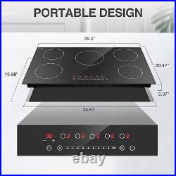 36 inch Induction Cooktop with 5 Burners 240V Electric Stove Top Touch Control