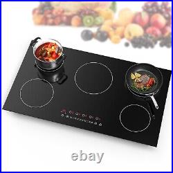 36Inch Electric Cooktop 5 Burner Induction Cooktop Cooker Touch Control Timer US