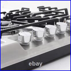 36Inch Gas Cooktops, Stainless Steel 5 Burners Gas Range, NG/LPG Convertible