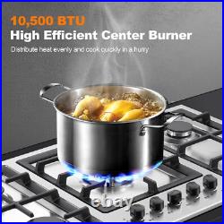 36in Gas Cooktop Kitchen 5Burners Countertop Built-in Gas Stainless Steel NG/LPG