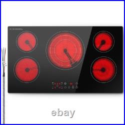 36inch Electric Cooktop, 5Burners 9000W Built-in Glass Ceramic Electric Stove Top