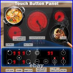 36inch Electric Cooktop, 5Burners 9000W Built-in Glass Ceramic Electric Stove Top