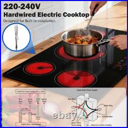 36inch Electric Cooktop, 5Burners 9000W Built-in Glass Ceramic Electric Stove Top
