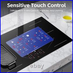 36inch Electric Induction Cooktop 5 Burners, 10800W, Booster, Timer, Child Lock