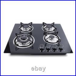 4-Burners 23 Gas Cooktop Built-in Stove Lpg Ng Cooker Tempered Glass Cooking US