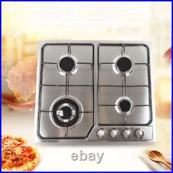 4 Burners 23 Stove Top Built-In Gas Propane LPG Cooktop Cooking Stainless Steel