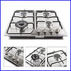 4 Burners 23 Stove Top Built-In Gas Propane LPG Cooktop Cooking Stainless Steel