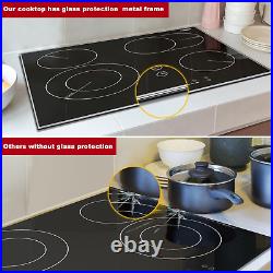 4 Burners Electric Cooktop 24 Inch, 220-240V Built-In Electric Ceramic Cooktop w