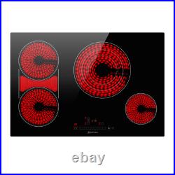 4 Burners Electric Cooktop 30 in Ceramic Cooktop Electric Stove Top Knob Control