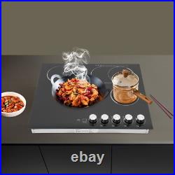 4 Burners Electric Cooktop LED Screen Timing Electric Stovetop 5 Firepower Gears