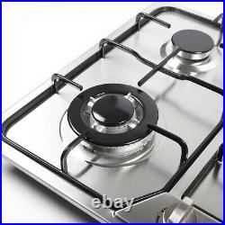 4 Burners Gas Stove 23 Built-In Gas Cooktop Stainless Steel Kitchen Cooking NG