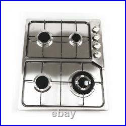 4 Burners Gas Stove 23 Built-In Gas Cooktop Stainless Steel Kitchen Cooking NG