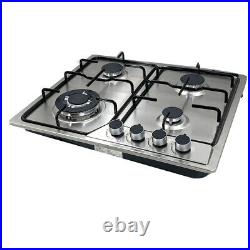 4 Burners Gas Stove 23 Built-In Gas Cooktop Stainless Steel Propane Natural Gas