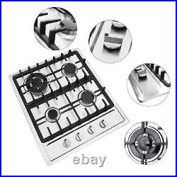 4 Burners Gas Stove Cooktop Stainless Steel Built-In Natural Gas Hob Top LPG/NG