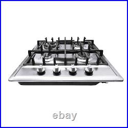 4 Burners Stove Top Built-In Gas Propane NG 23 Cooktop Cooking Stainless Steel 4 Burners Stove Top Built-In Gas Propane NG 23 Cooktop Cooking Stainless Steel