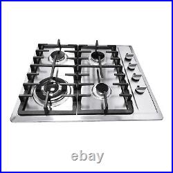 4 Burners Stove Top Built-In Gas Propane NG 23 Cooktop Cooking Stainless Steel 4 Burners Stove Top Built-In Gas Propane NG 23 Cooktop Cooking Stainless Steel