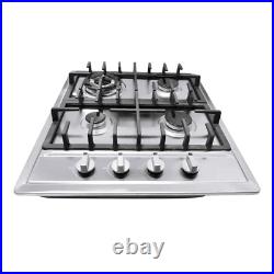 4 Burners Stove Top Built-In Gas Propane NG 23 Cooktop Cooking Stainless Steel