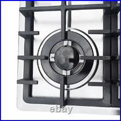 4 Burners Stove Top Built-In Gas Propane NG 23 Cooktop Cooking Stainless Steel 4 Burners Stove Top Built-In Gas Propane NG 23 Cooktop Cooking Stainless Steel
