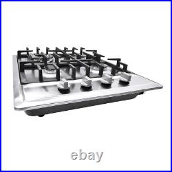 4 Burners Stove Top Built-In Gas Propane NG 23 Cooktop Cooking Stainless Steel 4 Burners Stove Top Built-In Gas Propane NG 23 Cooktop Cooking Stainless Steel