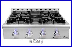 4 burner propane stove 30 Inch Rangetop Stainless Steel HRT3003U Thor Kitchen