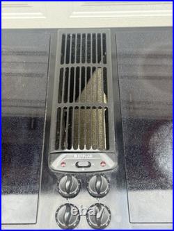 45 Jenn-Air 3-Bay Black Downdraft Cooktop with 6 Burners Radiant Glass JED8345ADB