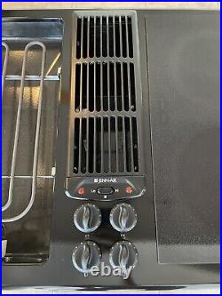 45 Jenn Air Electric Downdraft Cooktop Radiant Glass with Grill 3-Bay JED8345ADB