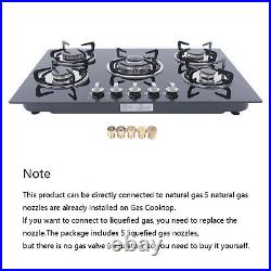 5 Burner 30 inch Built-In Stove Top LPG/NG Gas Cooktop with Flameout protection