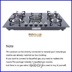 5 Burner 30 inch Built-In Stove Top LPG/NG Gas Cooktop with Flameout protection