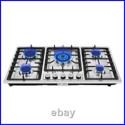 5 Burner Gas Cooktop Portable Stainless Steel LPG/NG Electric Ignition