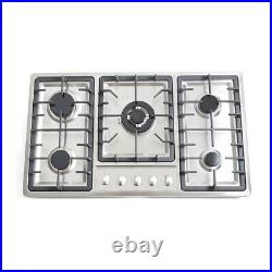 5 Burner Gas Cooktop Stove Top Stainless Steel Built-In Natural Gas Cooktops USA