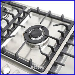5 Burner Gas Cooktop Stove Top Stainless Steel Built-In Natural Gas Cooktops USA
