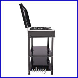 5-Burner Gas Stove Outdoor Camping Cooking BBQ Grill With 2-Tier Storage Rack