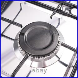 5-Burner Gas Stove Outdoor Camping Cooking BBQ Grill With 2-Tier Storage Rack